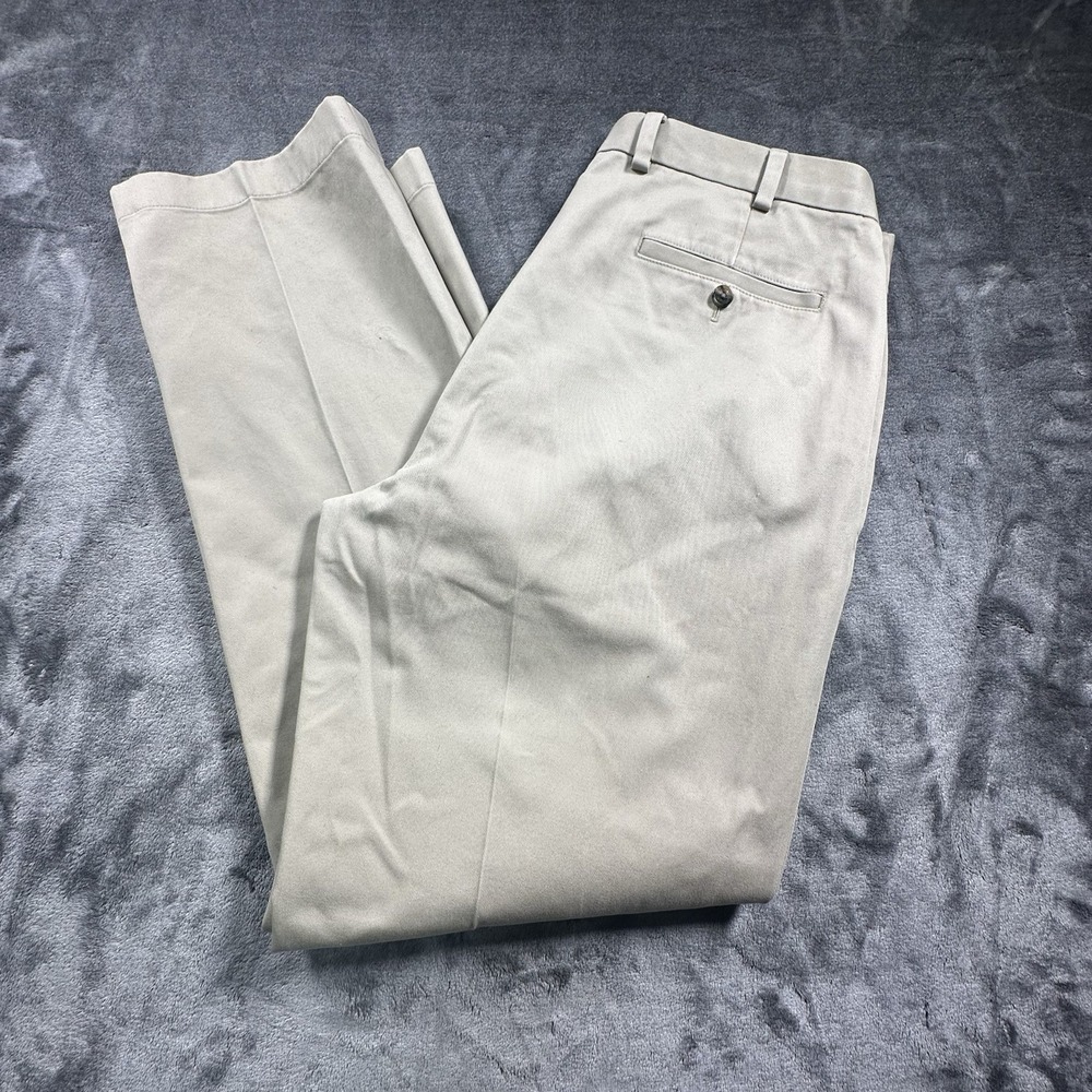 Brooks Brothers Advantage Chino Clark PantsMens 37x32 Hudson Khaki Dress Pleated
